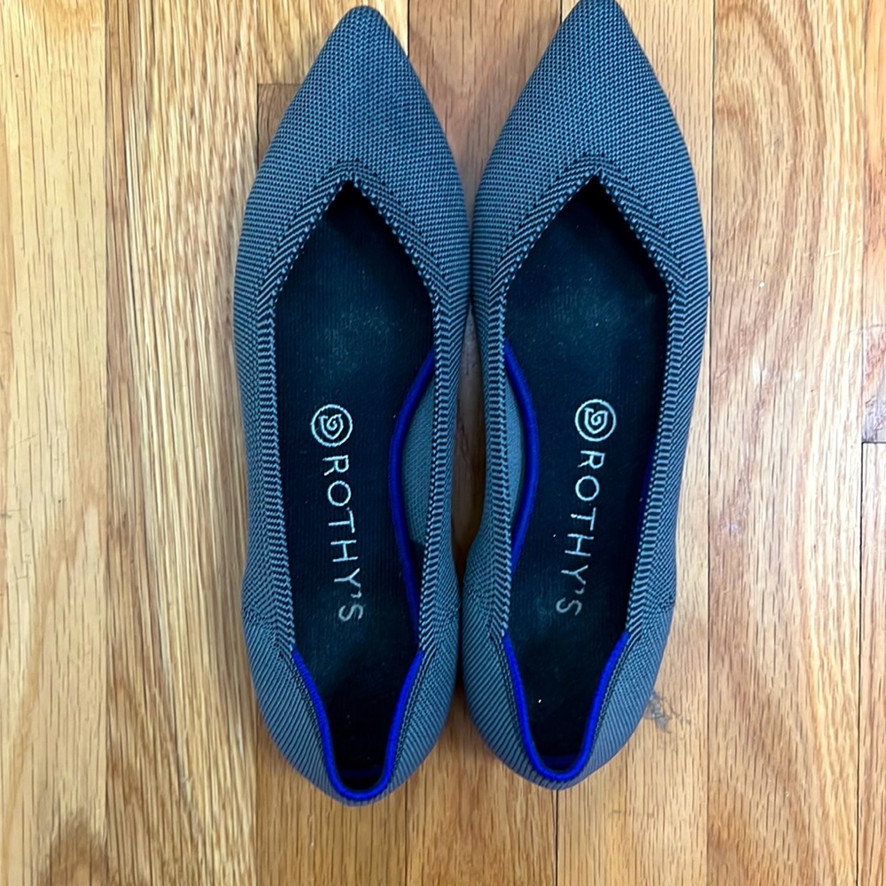 Rothy’s size 9.5 blue/gray/black. Very good condition